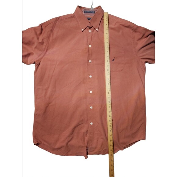Nautica Men’s Button Up Shirt Rust Orange Long Sleeve 100% Cotton 16.5 32/33 - Picture 3 of 6